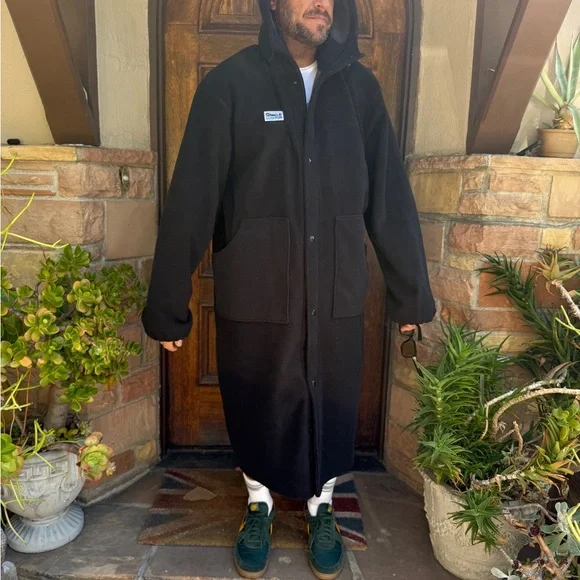 SurfFur Black Long parka with Hood - size XL - never worn. - Picture 5 of 7